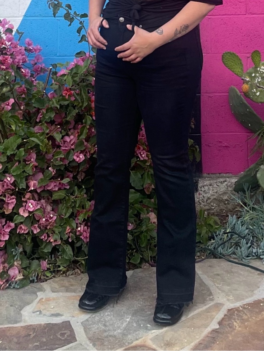 Forever 21 Black High-Rise Flare Jeans